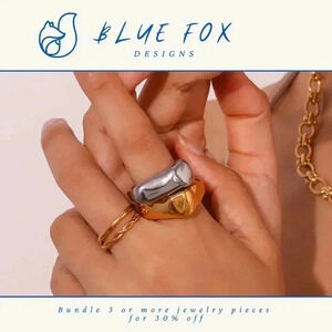 *NEW* Stainless Steel Abstract Chunky  Square Ring (SILVER)